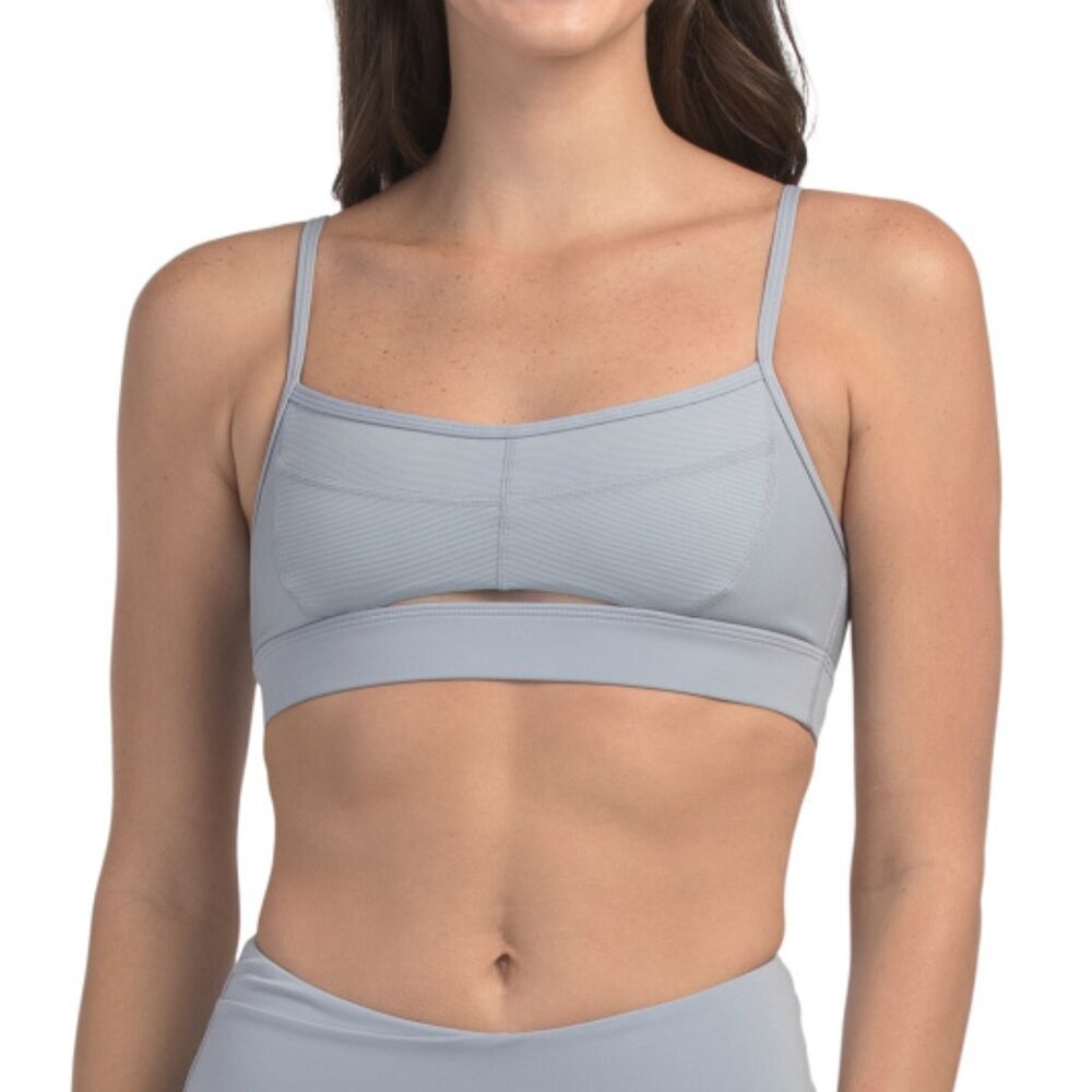 NWT$198 L*SPACE 2-PC SET Rush Sports Bra & Mercer Leggings Ribbed Haze Blue SML - Picture 5 of 11